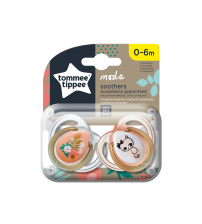 Suzeta ortodontica Tommee Tippee Moda, 0-6 luni, Alb / Portocaliu, 2 buc